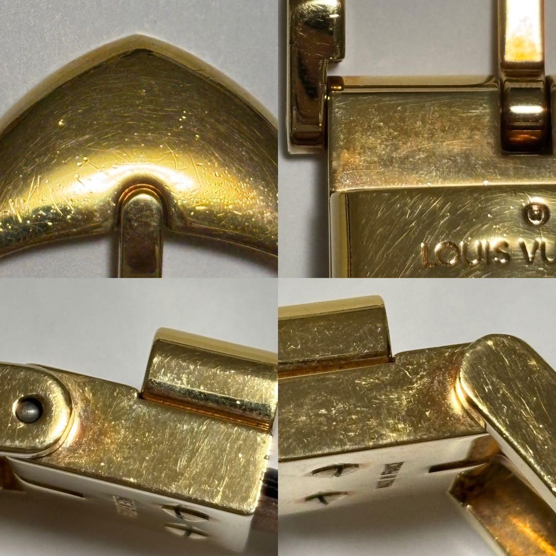 Louis Vuitton Pre-Owned Men&rsquo;S Leather Belt Gold Black