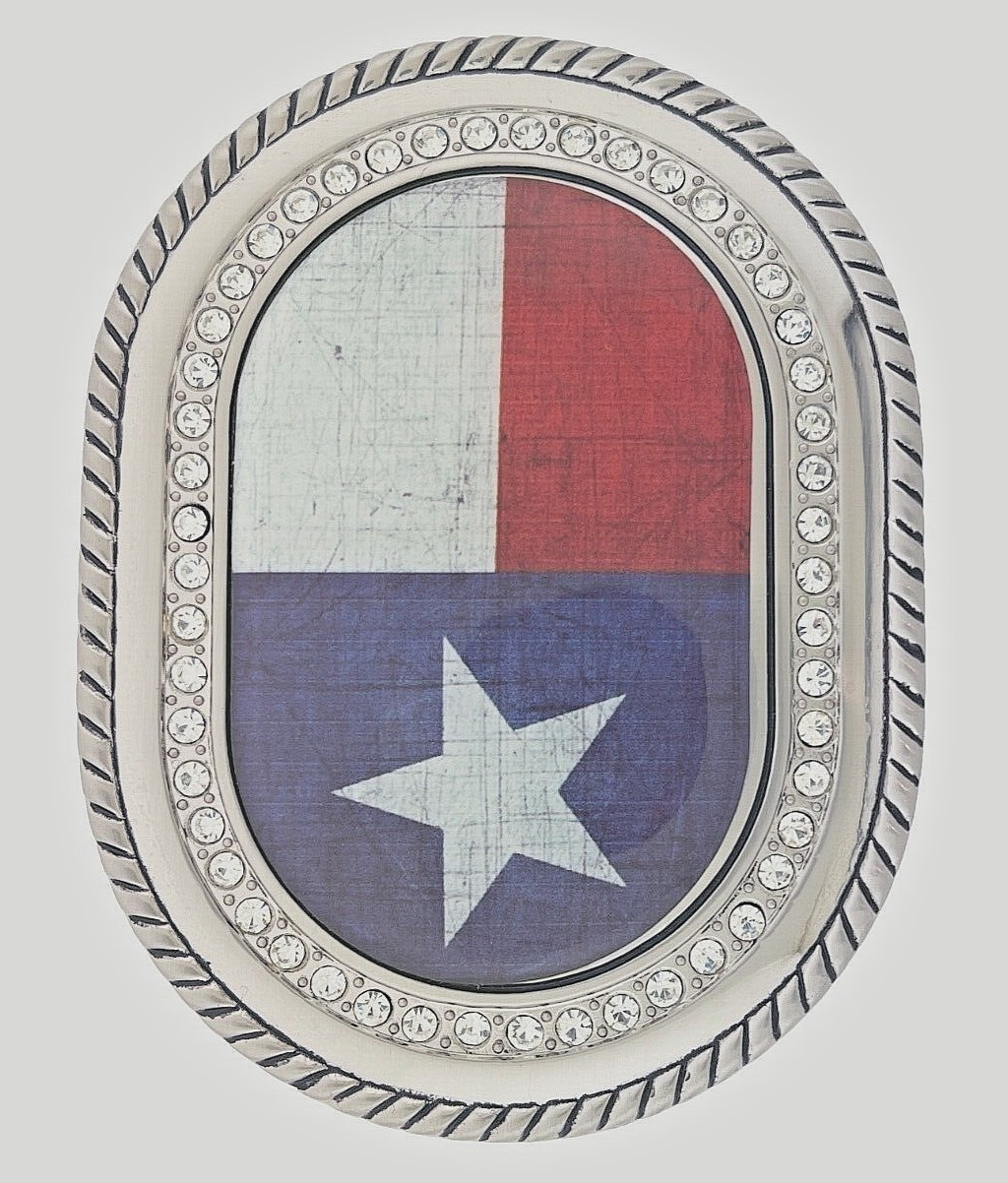 State of Texas USA Flag Belt Buckle Western Rodeo Men Iced Style Silver Cowboy