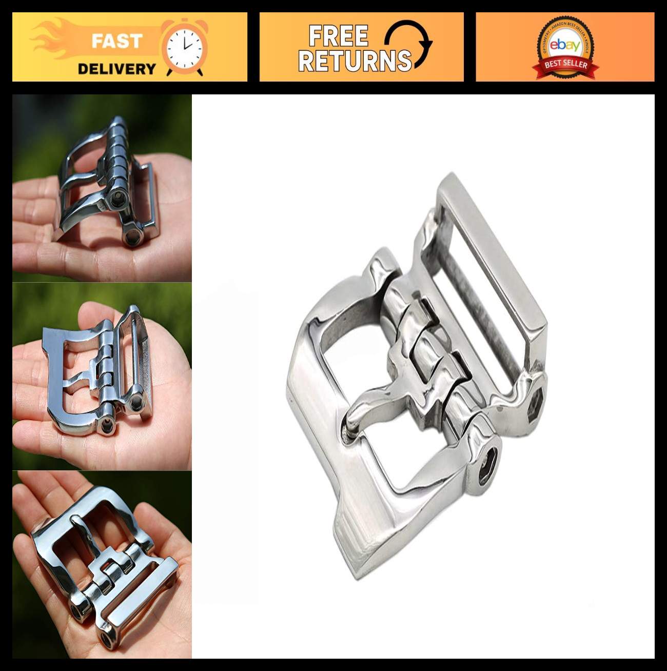 Stainless Steel Single Prong Belt Buckle 1.6&Prime; (40mm) for 1.5&Prime; (38mm) Belts
