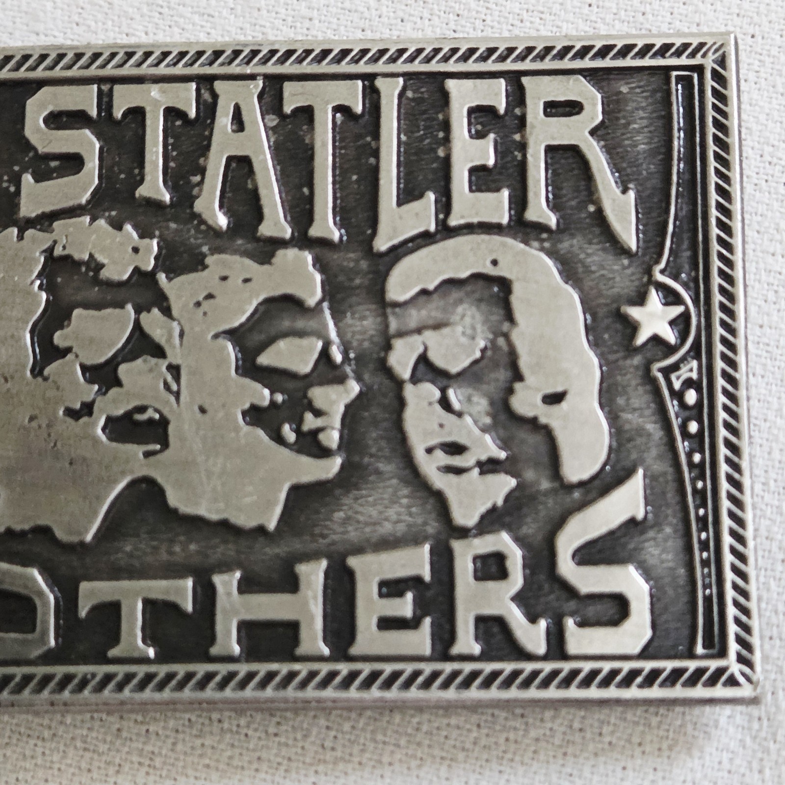 Belt Buckle – Legendary Buckles Jimm Watson 1974 Statler Brothers (some wear)
