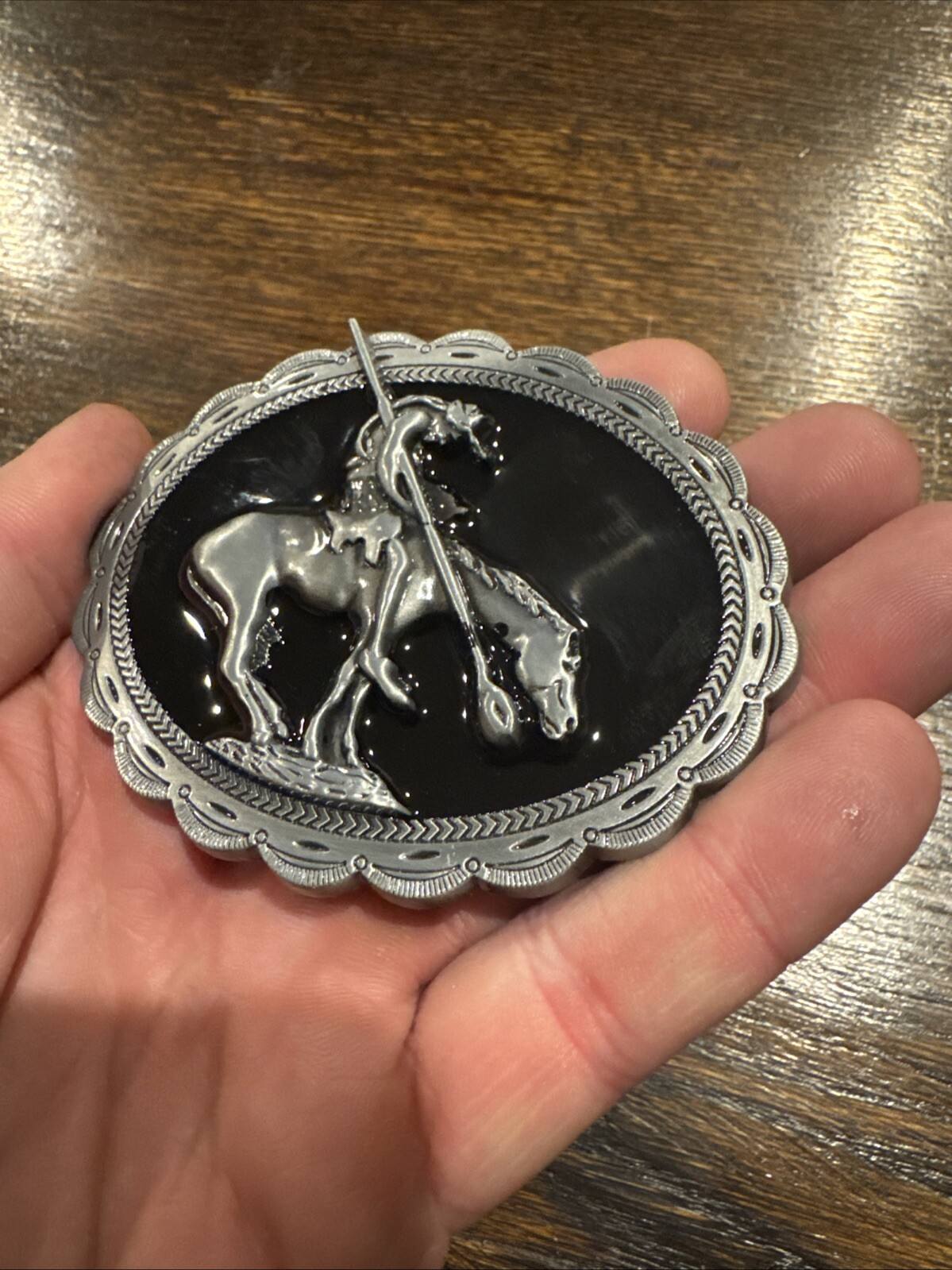 Indian Horse Belt Buckle Sioux Apache Comanche Rodeo Collector Native American