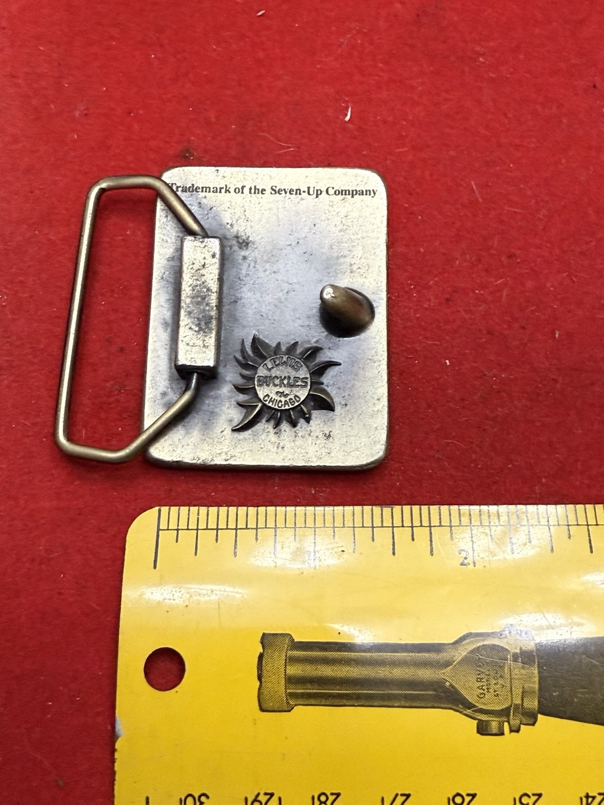 Seven 7-Up Company Logo Turn Un Light Switch On Lewis Vintage Belt Buckle