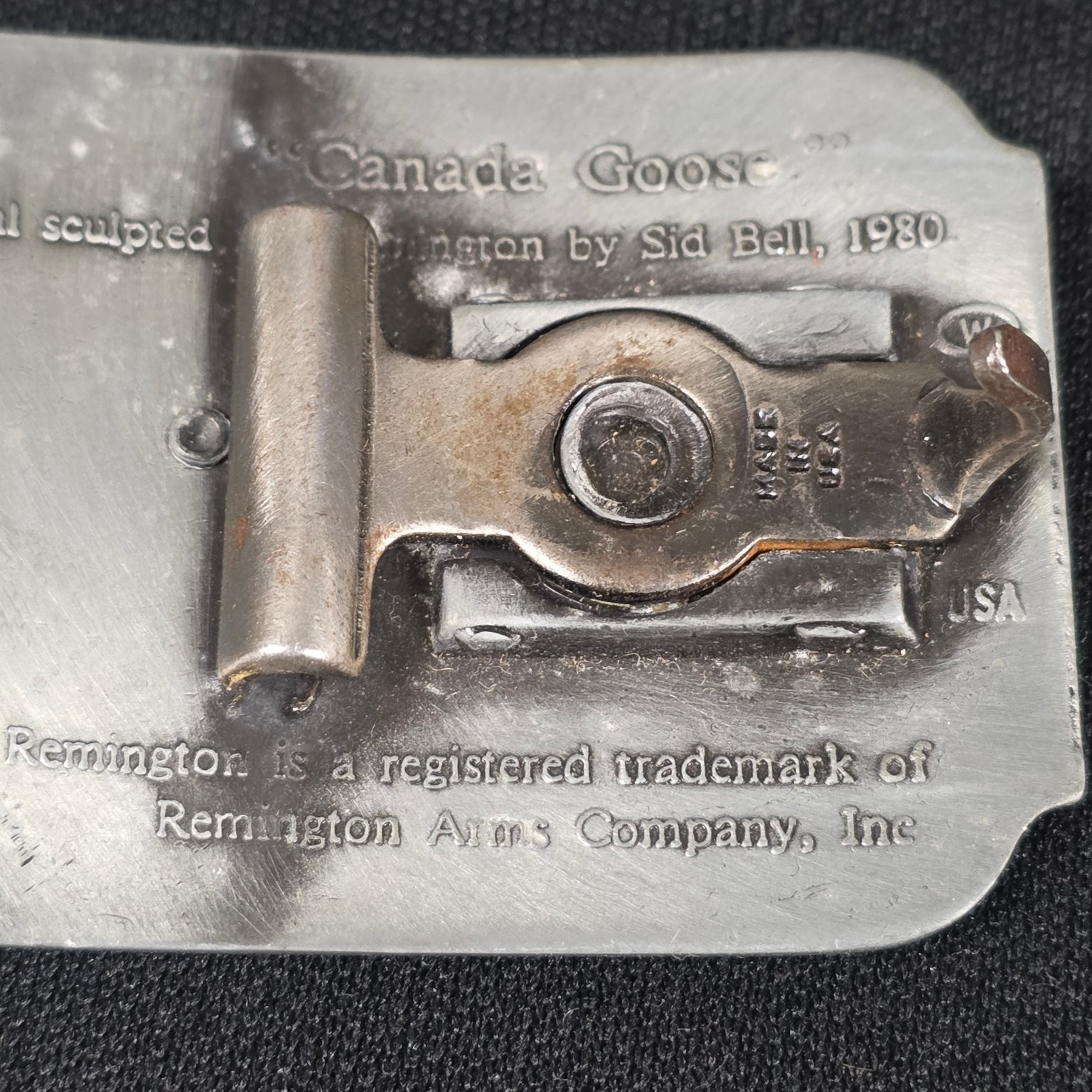 Remington Belt Buckle Silver Tone Canada Goose Sid Bell 1980 USA