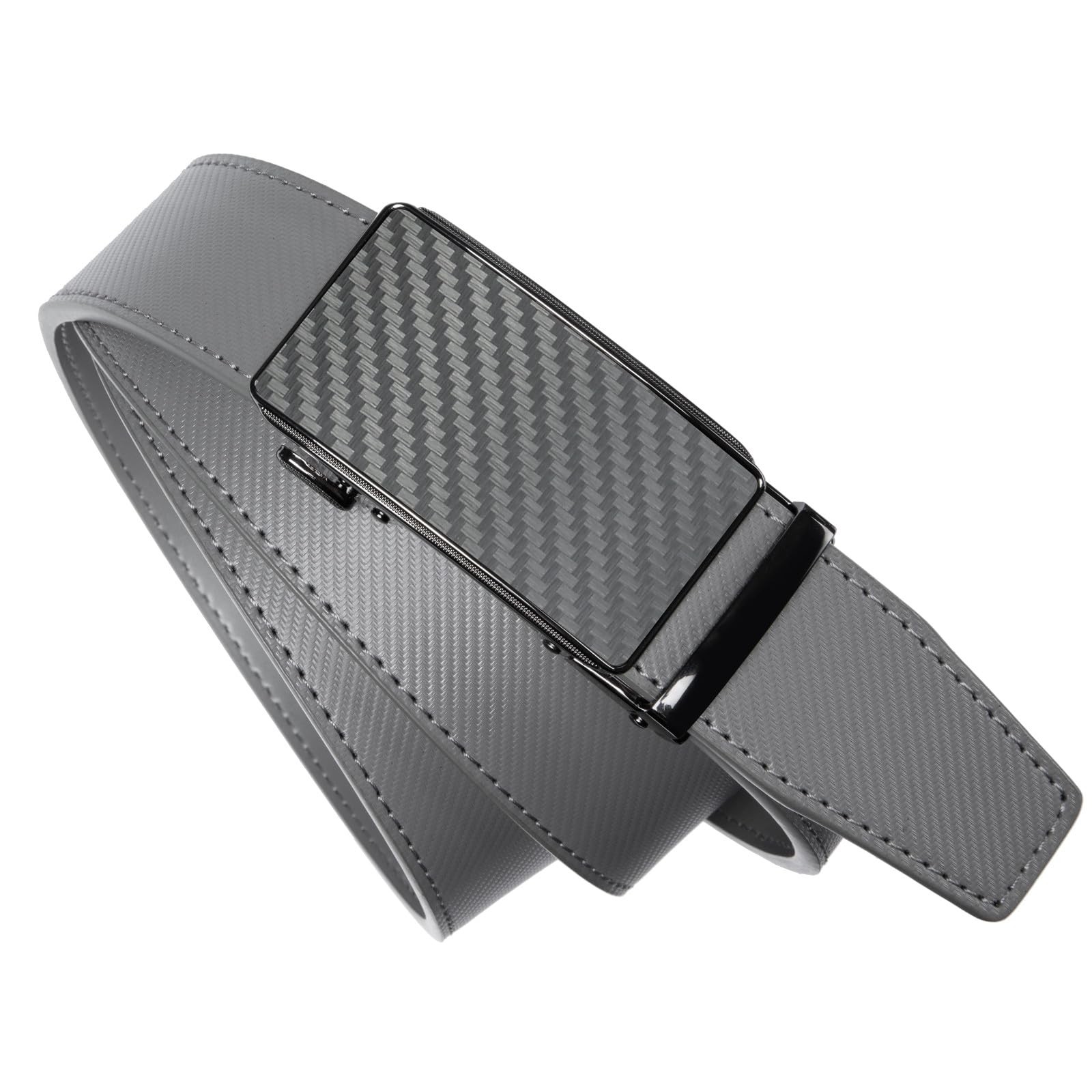 Drowsmen Leather 36&Prime;-42&Prime; Waist Adjustable, Carbon Fiber Gray/Grey Belts
