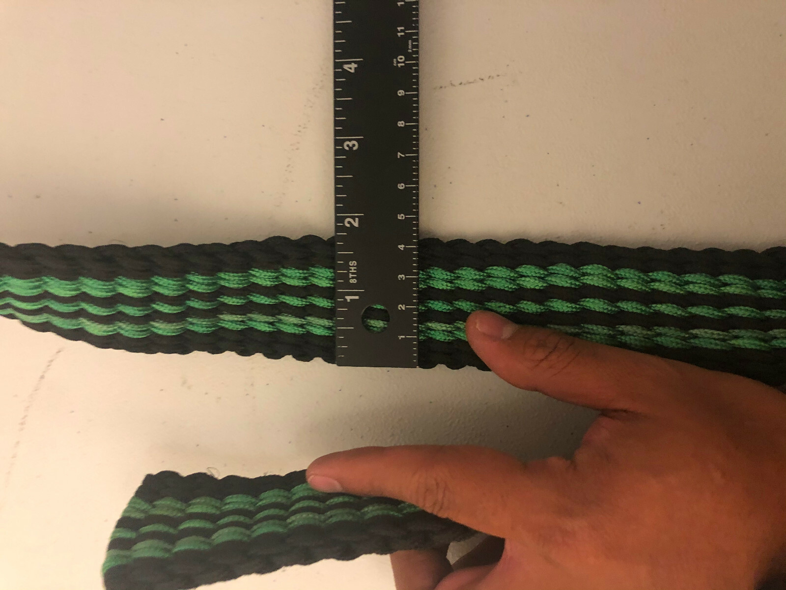 New Handmade Nylon braided Men Women Belt Green Black 48in No Buckle