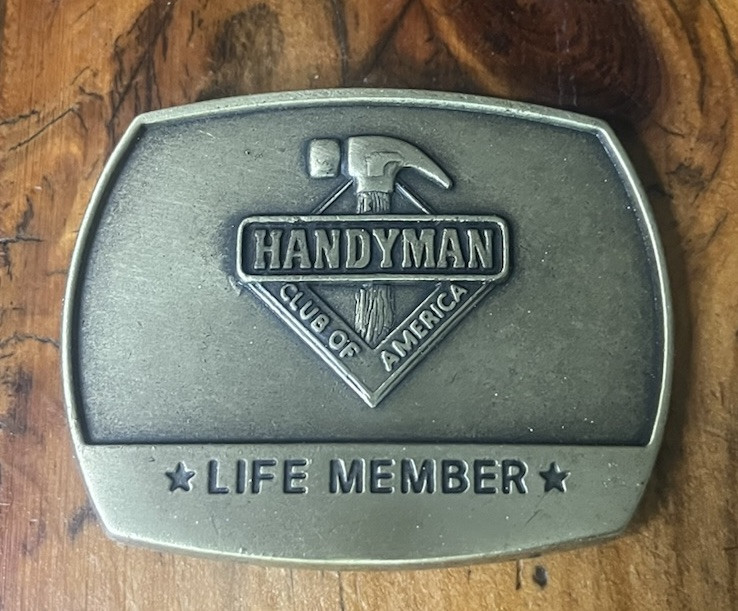 Handyman Club of America Belt Buckle Brass 1996 Vintage With Original Bag