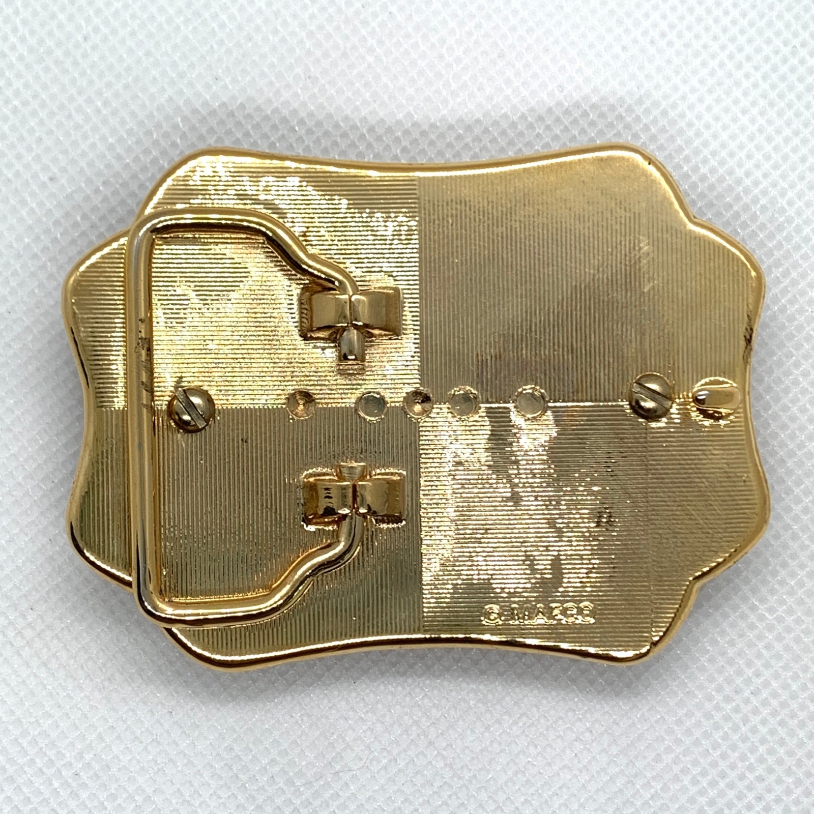 Silver Dollar Black & Gold Western Style Belt Buckle