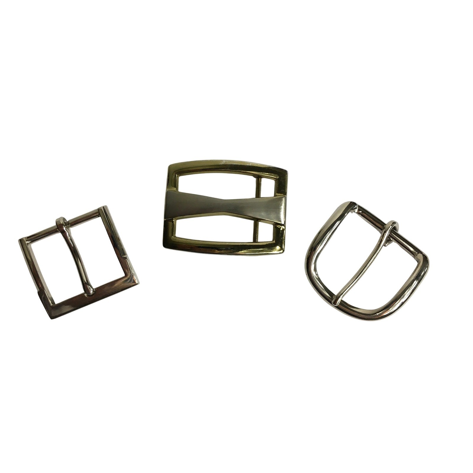 Frame Style Belt Buckles Lot 3 Different Silver Gold Replacement Craft Supplies