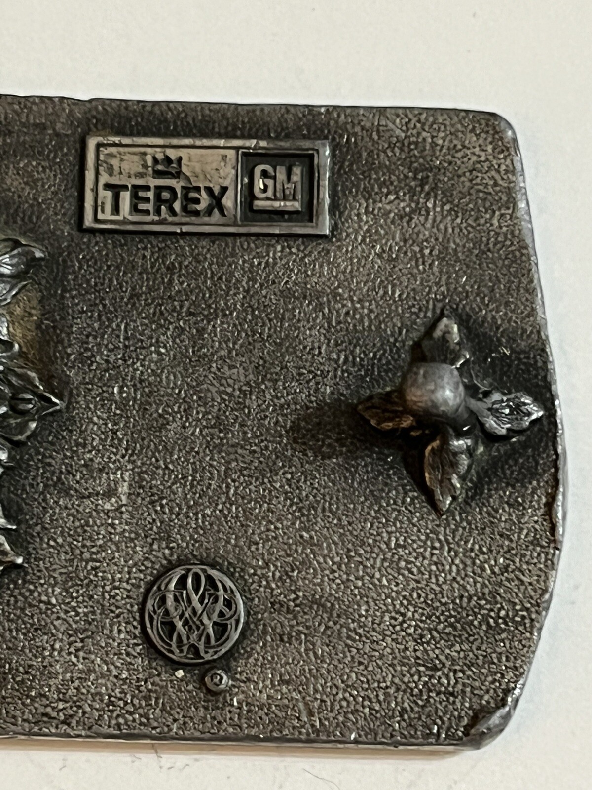TEREX by GM Heavy Equipment Belt Buckle Silver Tone Unbranded USA 3” x 2” VTG