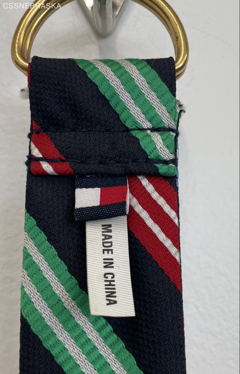 Tommy Hilfiger Mulicolor D Ring Belt Striped Fabric – Size Small