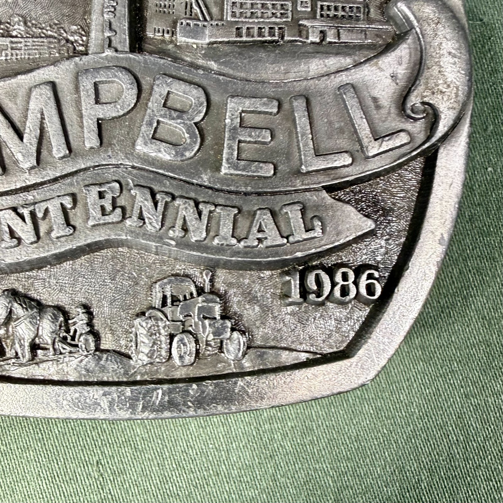 Campbell Nebraska Centennial Belt Buckle 1886–1986 Ltd Ed 200/500 Vintage