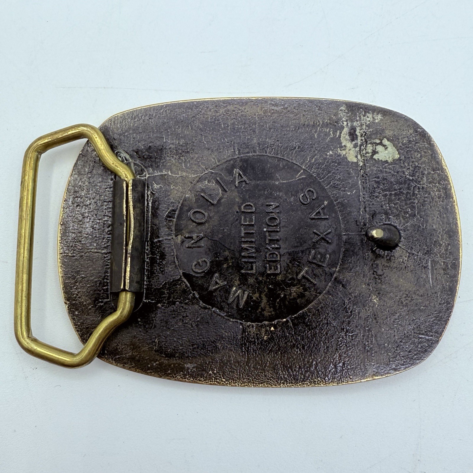 VINTAGE 80S MND DRILLING CORP OILFIELD OIL AND & GAS SOLID BRASS BELT BUCKLE