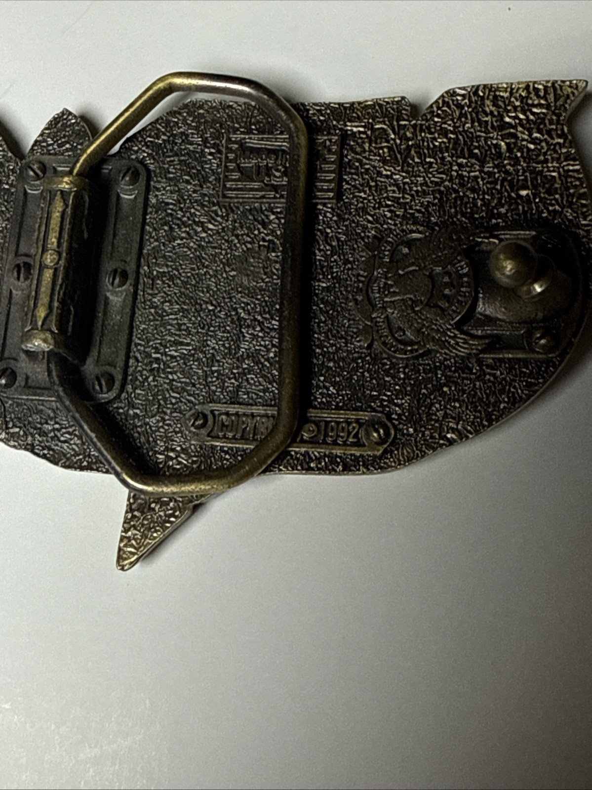 The Great American Buckle Co. BRASS 1992 AMERICA Belt Buckle MADE IN THE USA