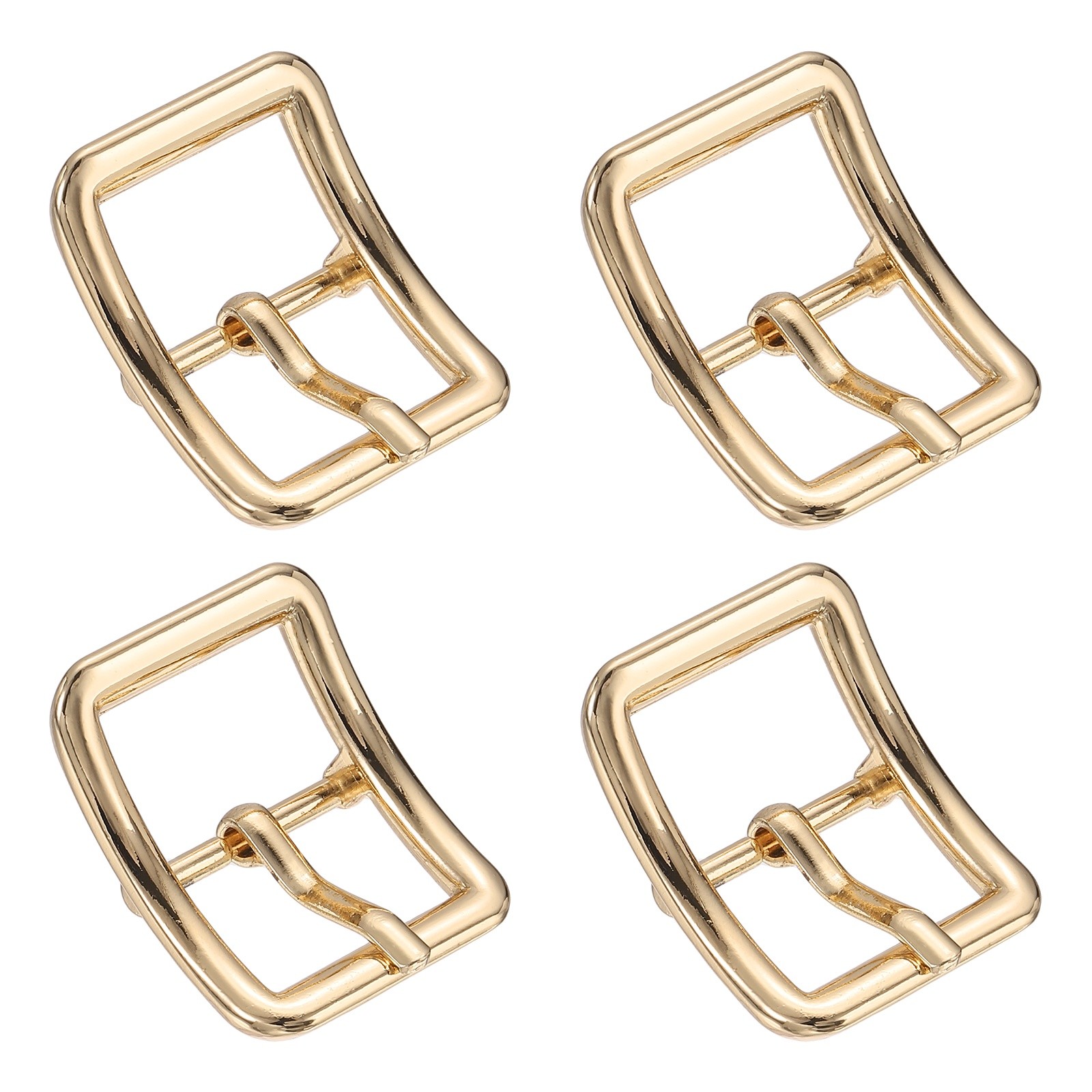 4Pcs Single Prong Belt Buckle 0.75&Prime; ID Curved Bow Buckle for Belt, Light Gold