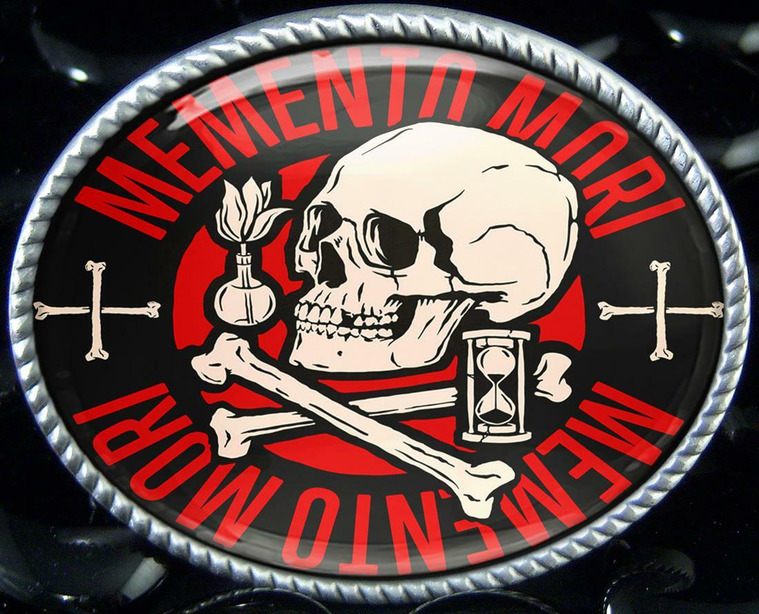 Memento Mori Belt Buckle – Victorian Skull Handmade Silver Buckle – 134-4