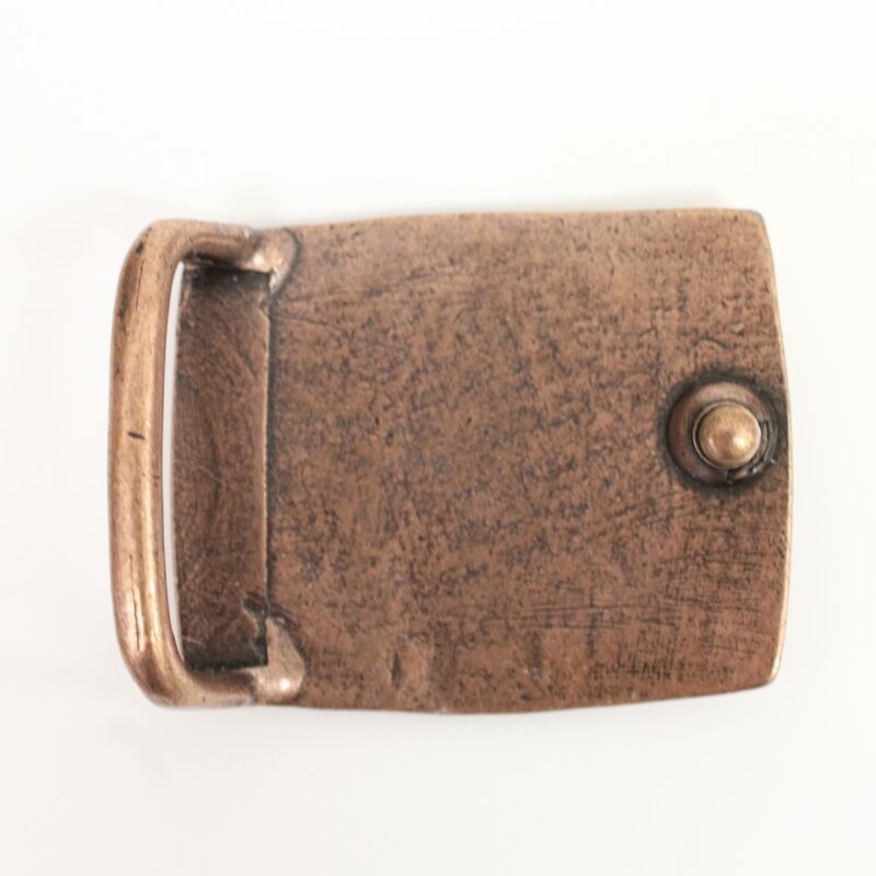 Rectangular Belt Buckle With Star Antique Copper Western Retro Metal