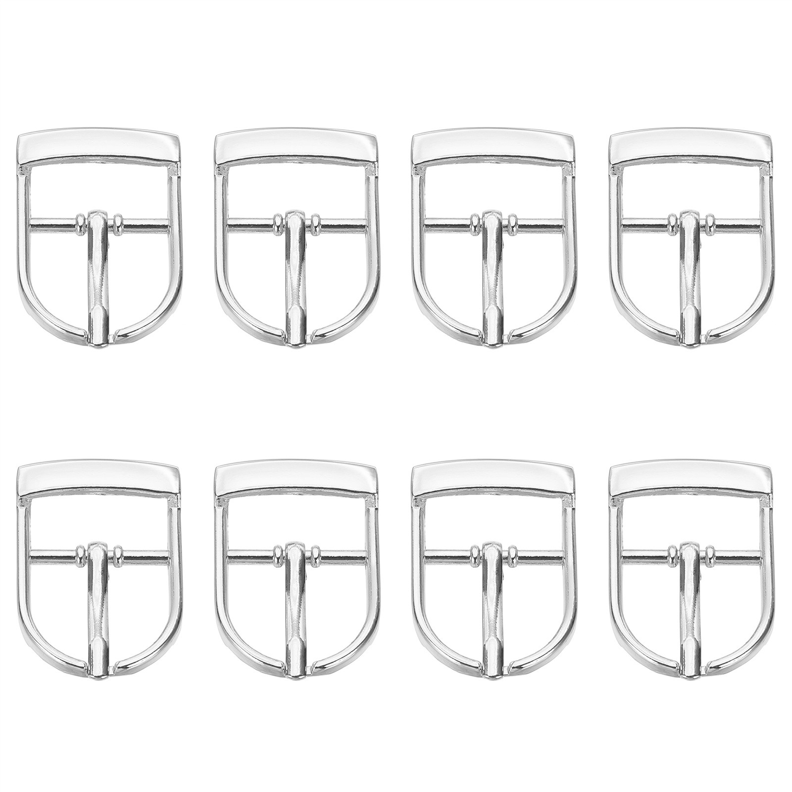 8 Pcs 0.8 Inch Adjustable Single Prong Buckle Belt Buckle, Silver Tone