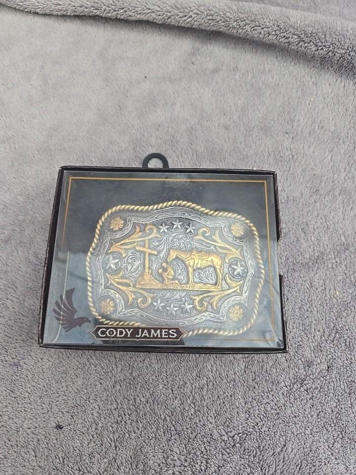 Cody James Belt Buckle Mens Western Cowboy Cross Christian Rectangle #938