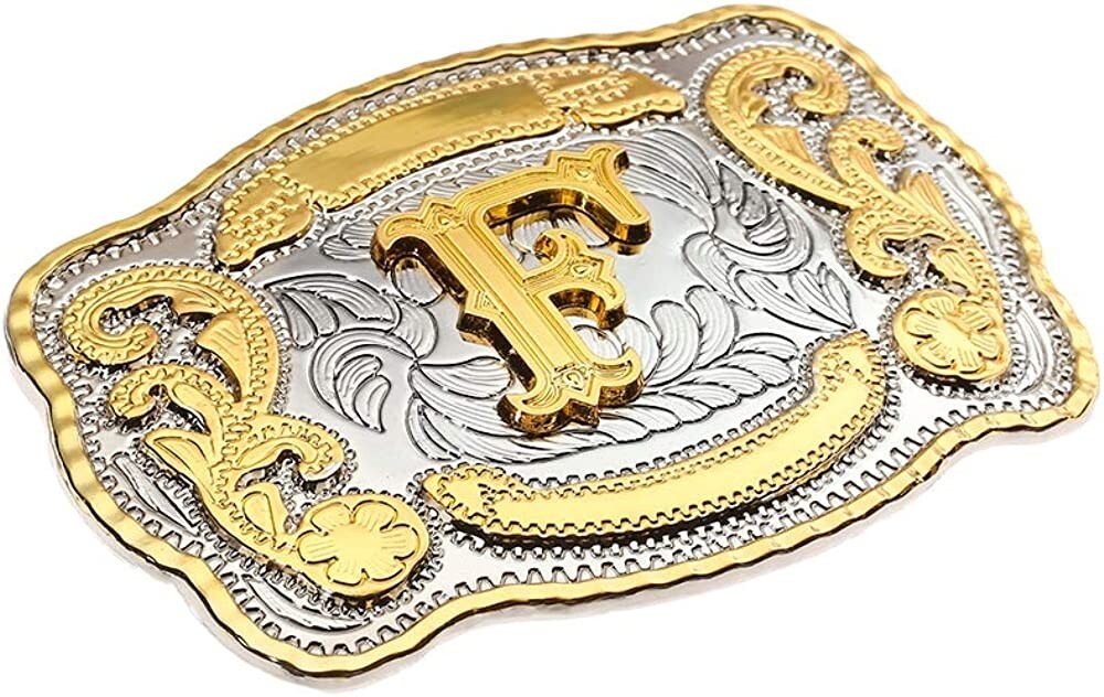 INITIAL (F) BELT BUCKLE LETTER COWBOY WESTERN RODEO TEXAS STAR Hebillas Vaqueras