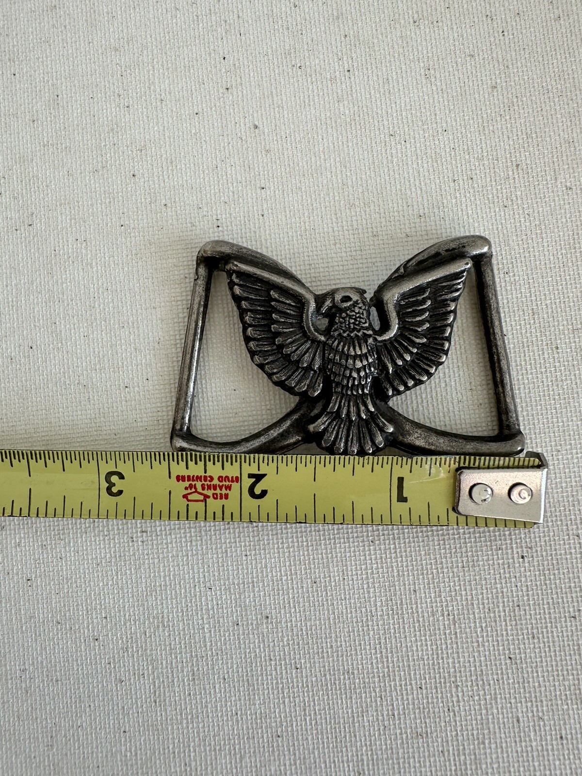 Vtg Belt Buckle Silver Soldered American Eagle Spread Assecorie Fashion Clothing