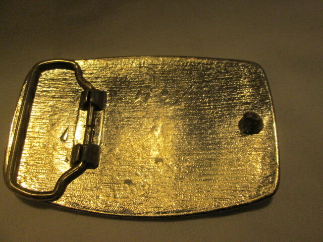 Panama Jack Belt Buckle White Gold & Red With Silver Tone Trim Rare