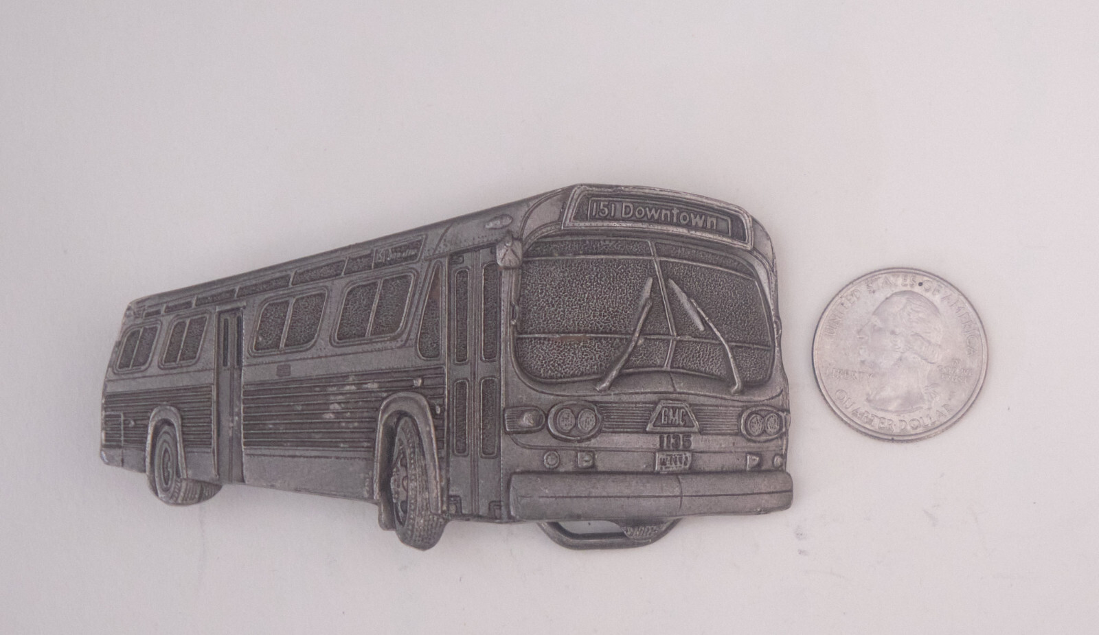 Vintage 80s Chicago Bus Belt Buckle (1981) Great American Buckle Co