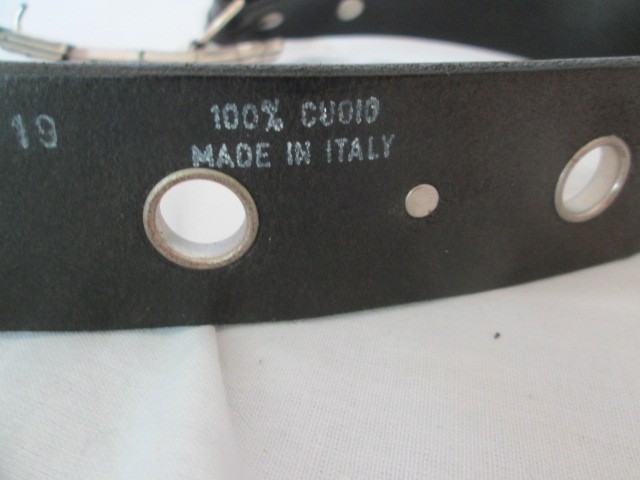 Harley Davidson Buckle & Black Belt Grommet & HD Logo Genuine Leather Size 30
