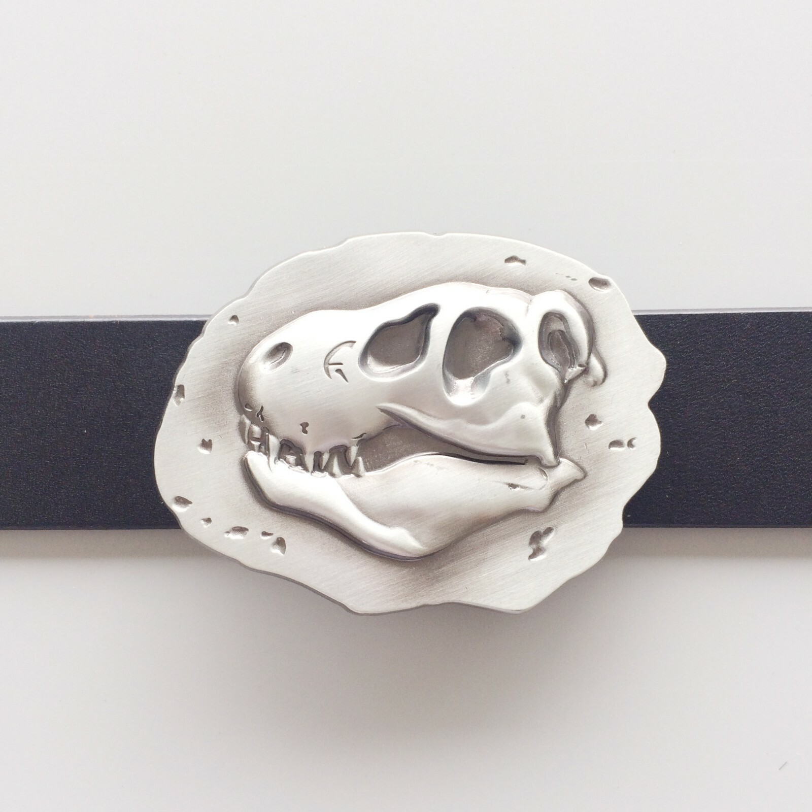 Antique Brushed Silver Dinosaur Bone Fossil Belt Buckle also Stock in the US