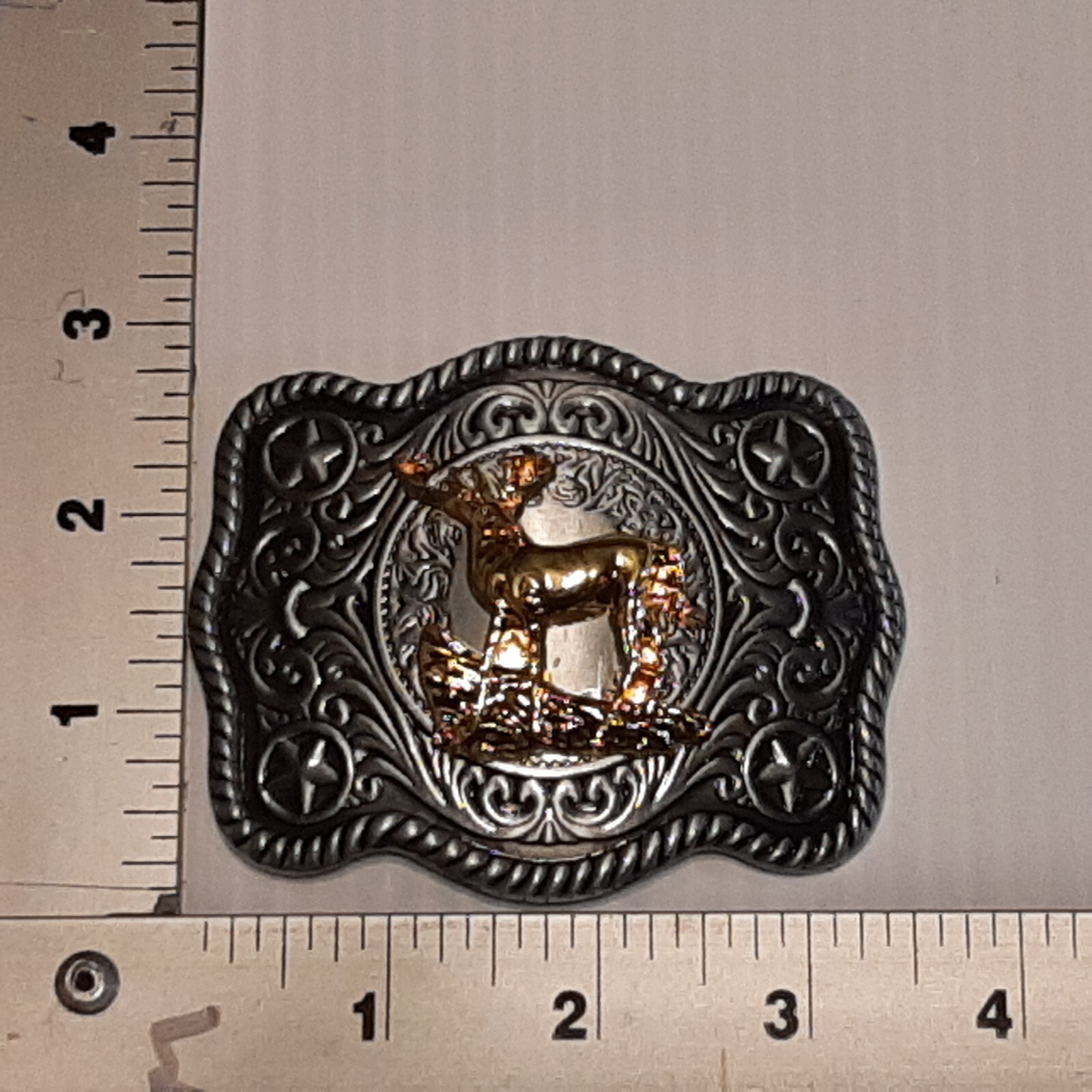 WESTERN DEER HUNTING Metal Belt Buckle
