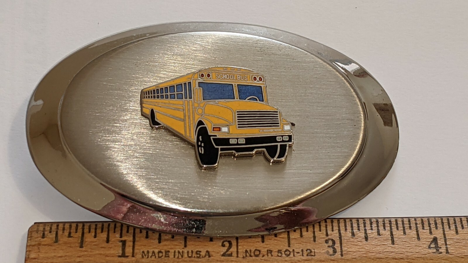 YELLOW SCHOOL BUS BELT BUCKLE