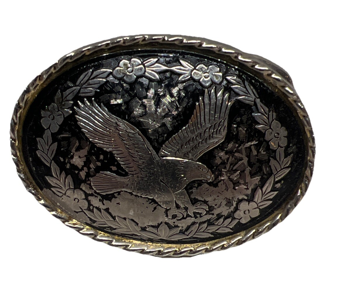 American Bald Eagle Coin Silver Belt Buckle W USA