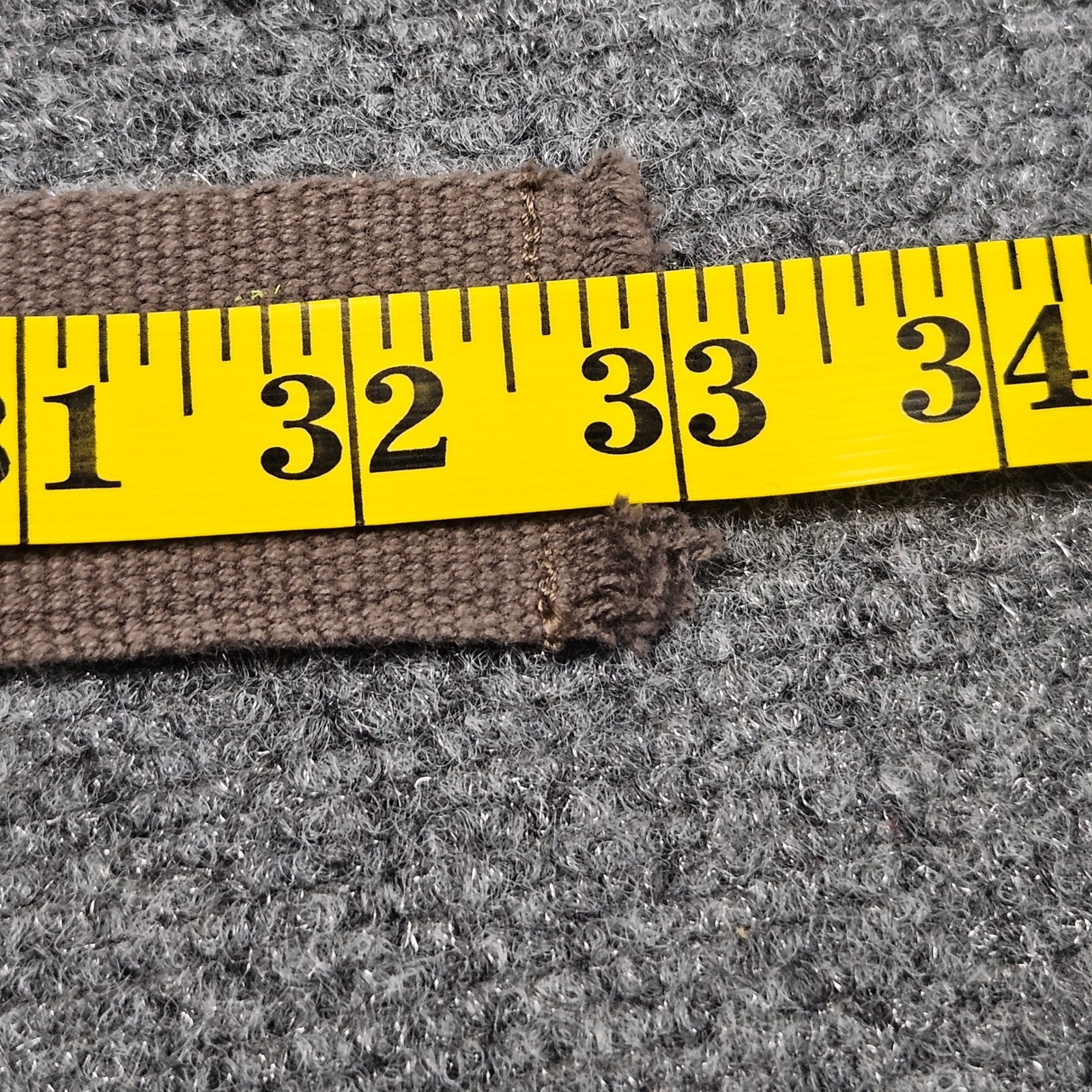 Canvas Belt Single Prong Roller Buckle 33 in Length Brown Solid Utility Workwear