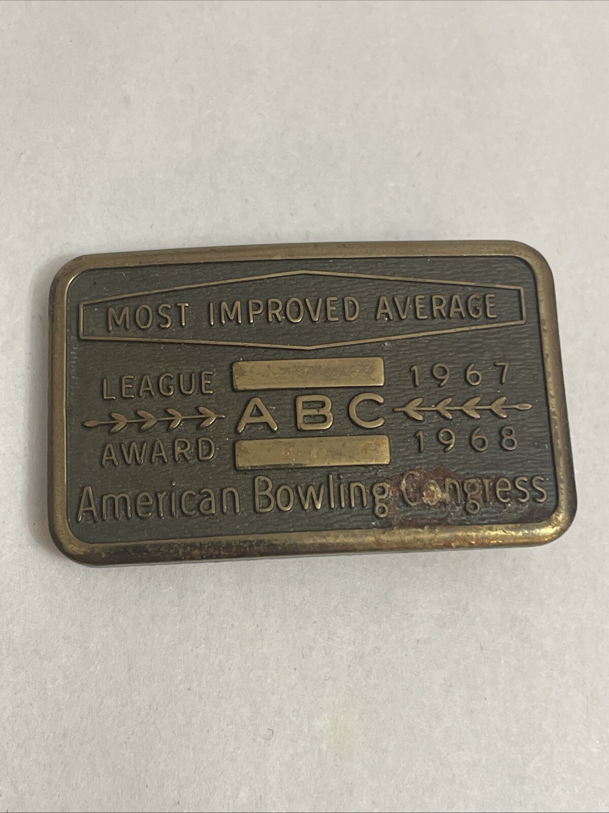 1964 – 1965 AMERICAN BOWLING CONGRESS LEAGUE AWARD BELT BUCKLE –