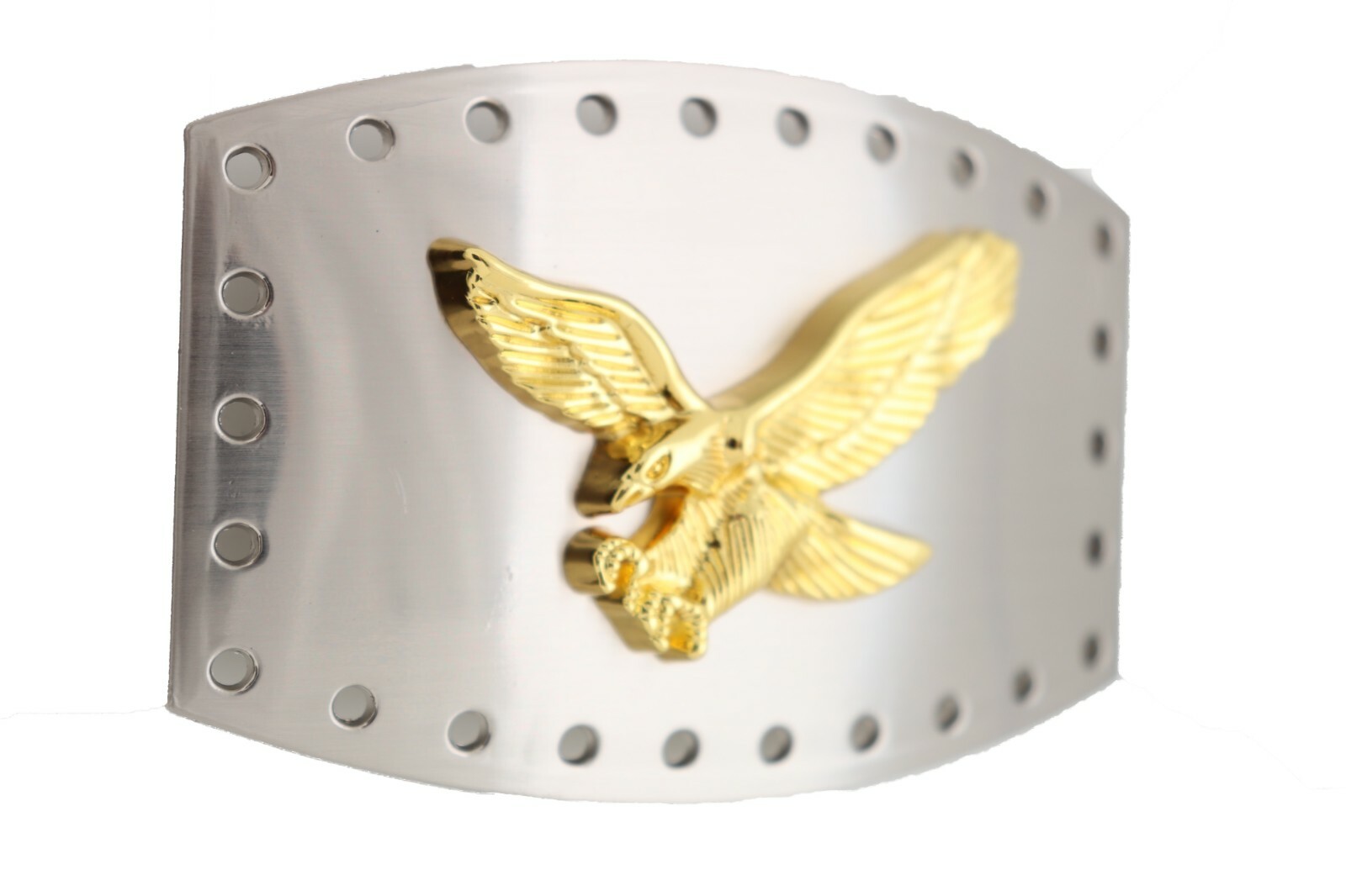 New Men Western Silver Metal Belt Buckle Square Gold American Eagle Flying Bird