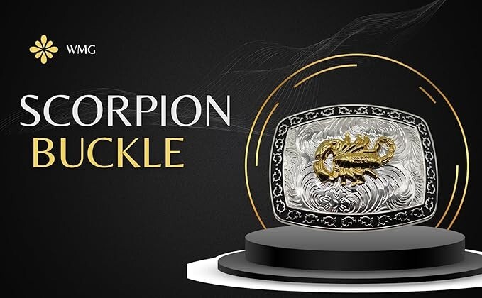 Scorpion Western Rodeo Gold Tone Shine Design Fashion Cowboy Belt Buckle