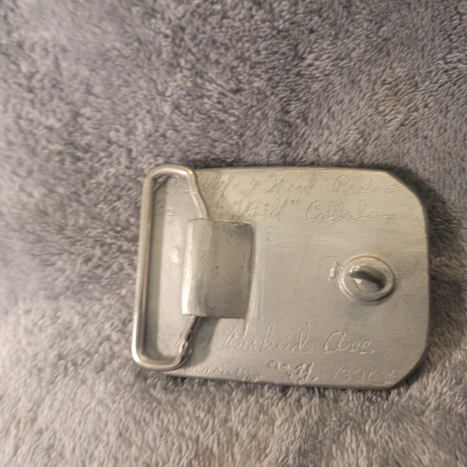 Vintage Bill Callahan Signed Bass Buckle Belt Wildlife in Pewter.