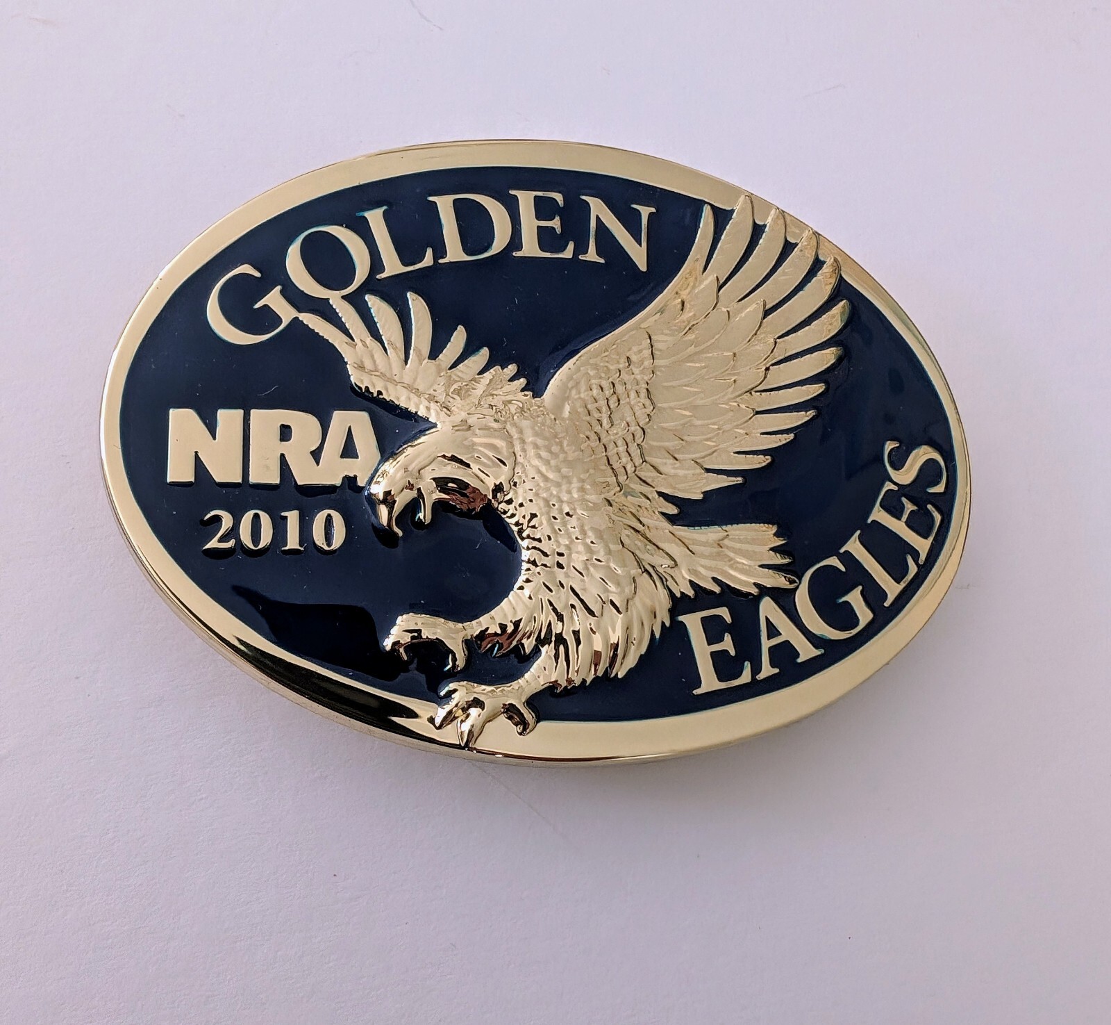 Vintage NRA Belt Buckle 2010 in Box Eagle Enamel