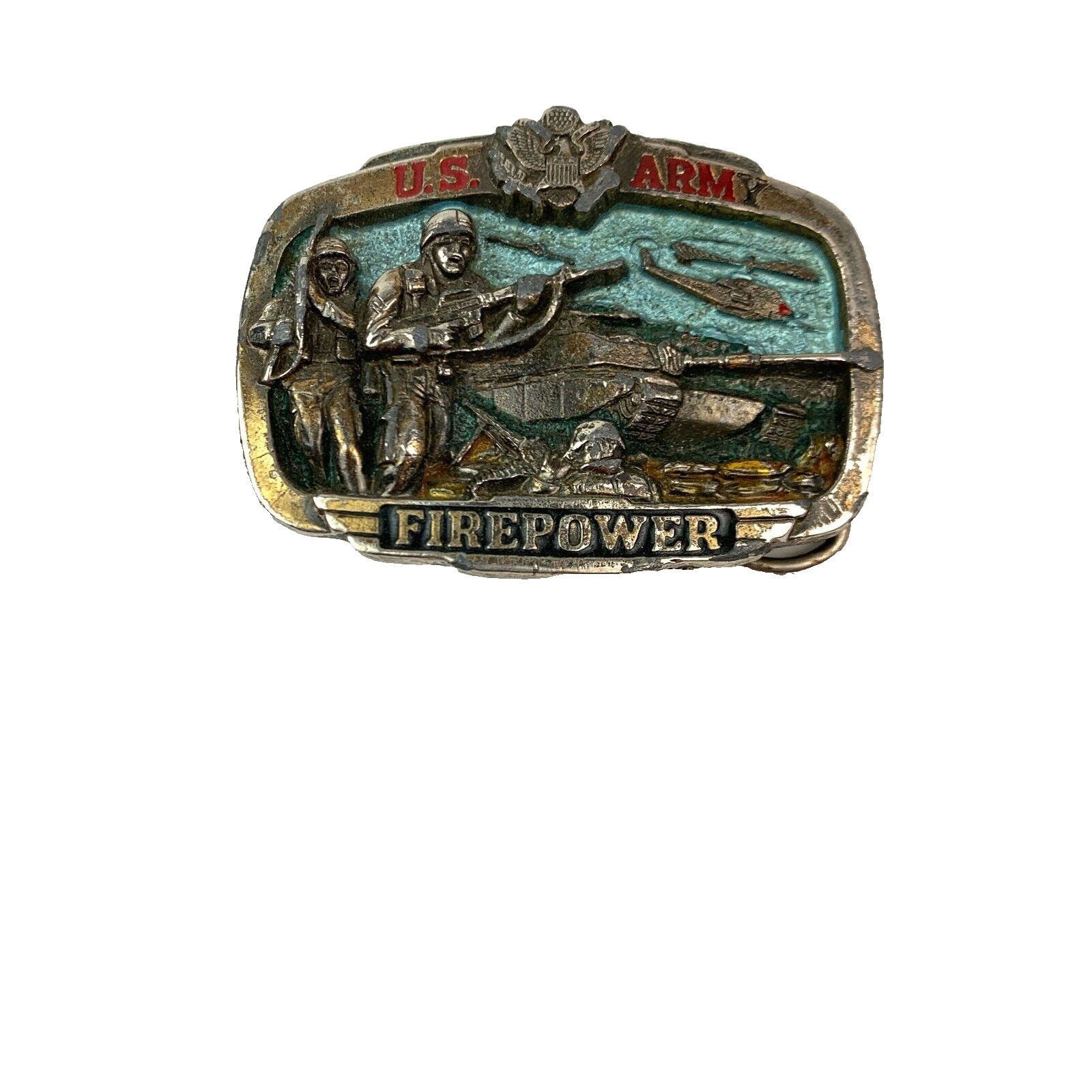 1981 US United States Army Firepower 3D Belt Buckle H1071