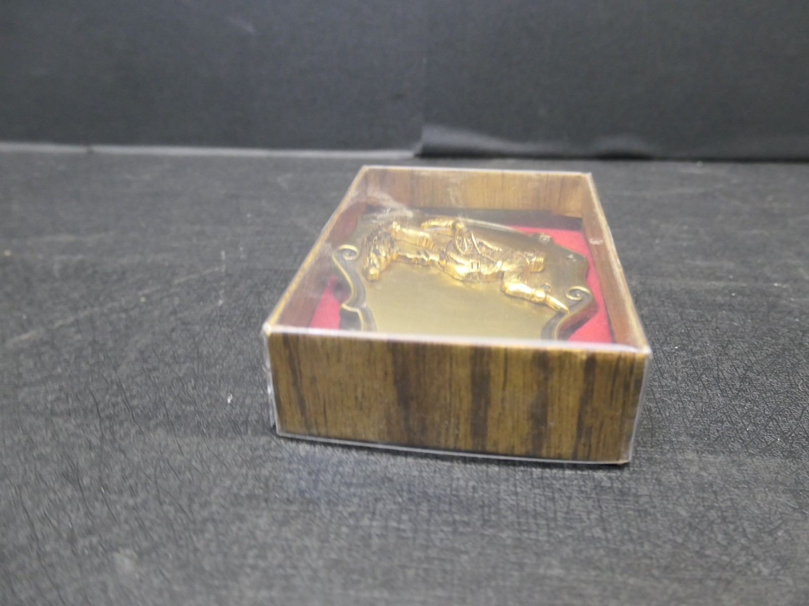 Vintage 1980 Raintree 24K Gold Overlay Fisherman 3.5&Prime; Belt Buckle