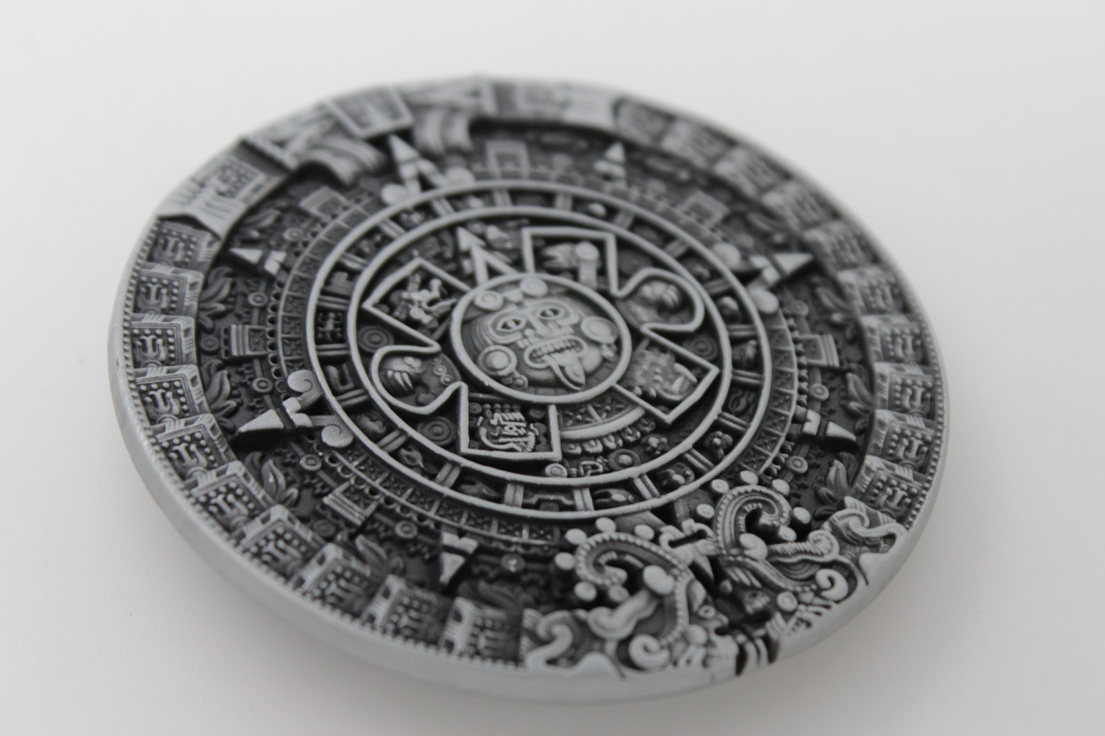 NEW Men Women Belt Buckle Silver Color Metal Western Aztec Calendar Mayan Round