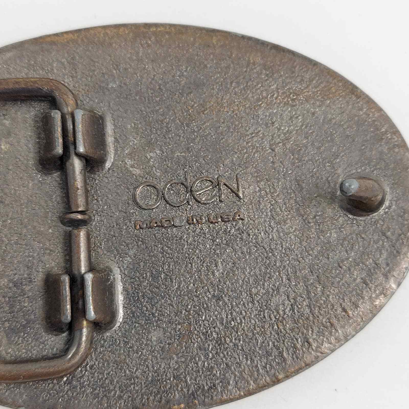 Vintage Oden Name Kenny Belt Buckle fits 1&Prime; Wide Belt Metal Textured Brass Tone