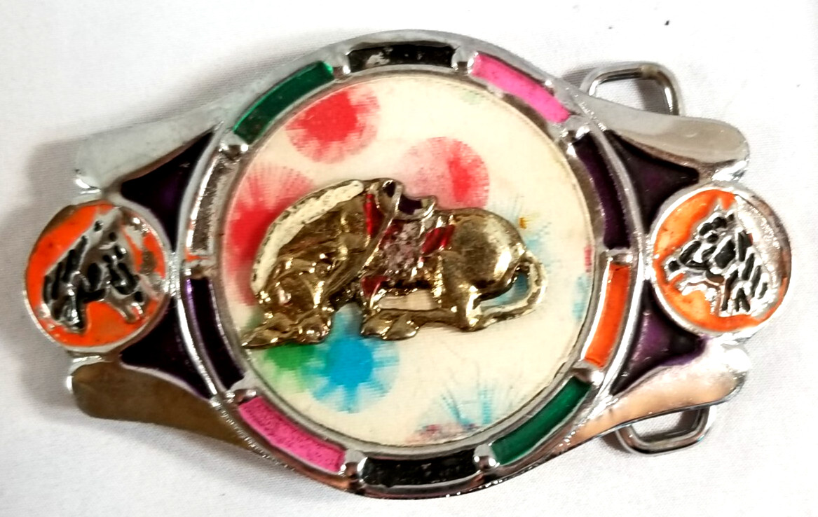 VTG 1970 Imperial Hebillas Belt Buckle Mexico Western Rodeo Horse Bucking Bronco