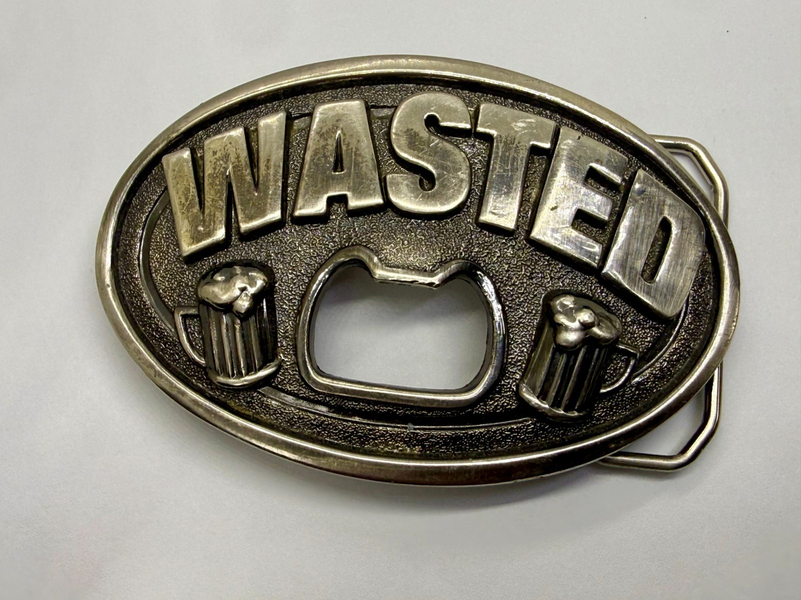 Wasted Beer Drinking Funny Novelty Bottle Opener Bar Tavern Belt Buckle