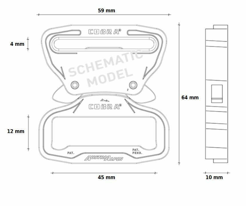 AustriAlpin 45mm 1.75&Prime; Pro Style Matt Black Cobra Buckle XL Bk Ears FY45MVF-XB