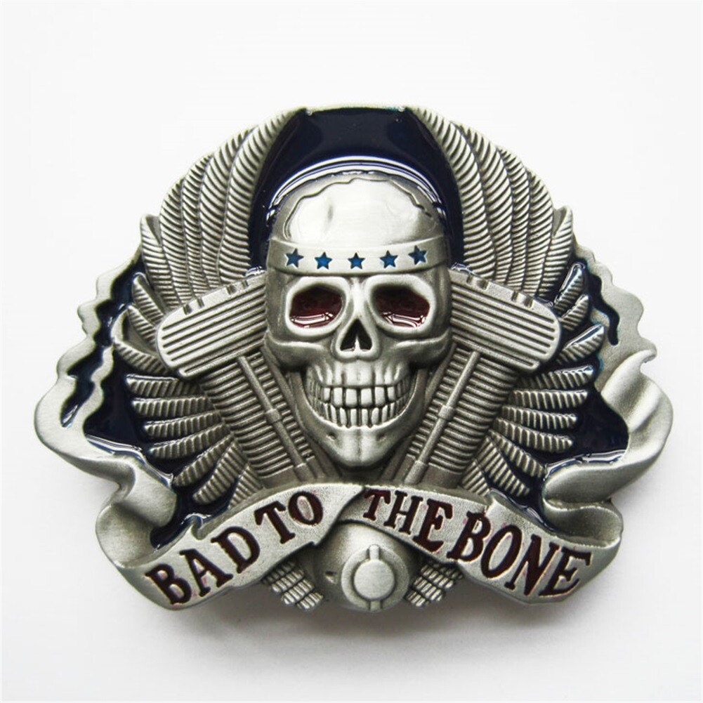 Vintage Style Enamel Skull Belt Buckle also Stock in the US