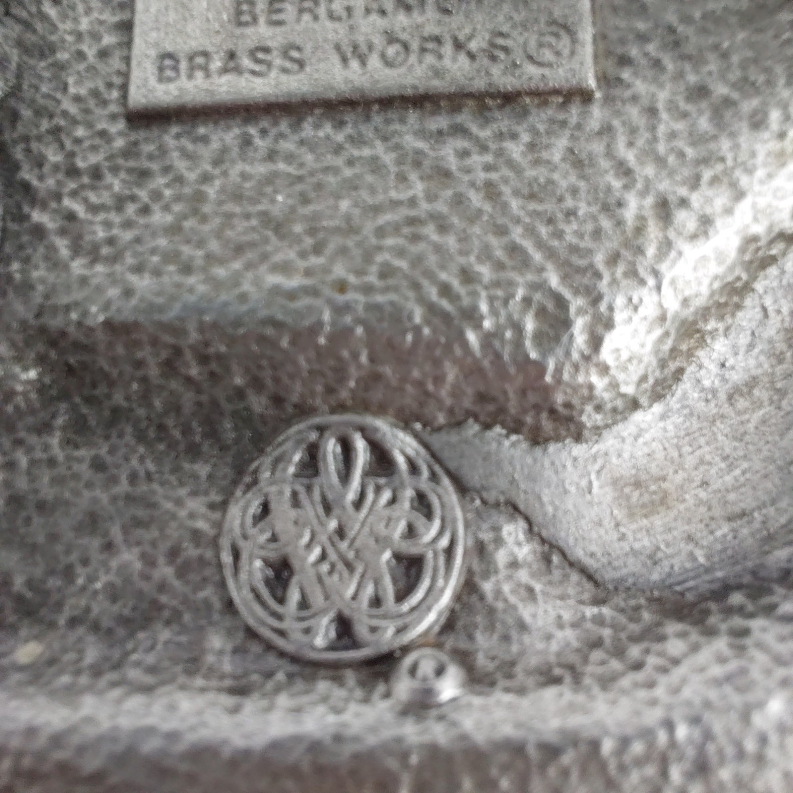 BERGAMOT Brass Works Bear Fish Belt Buckle Trout Fishing Silver Tone 1978