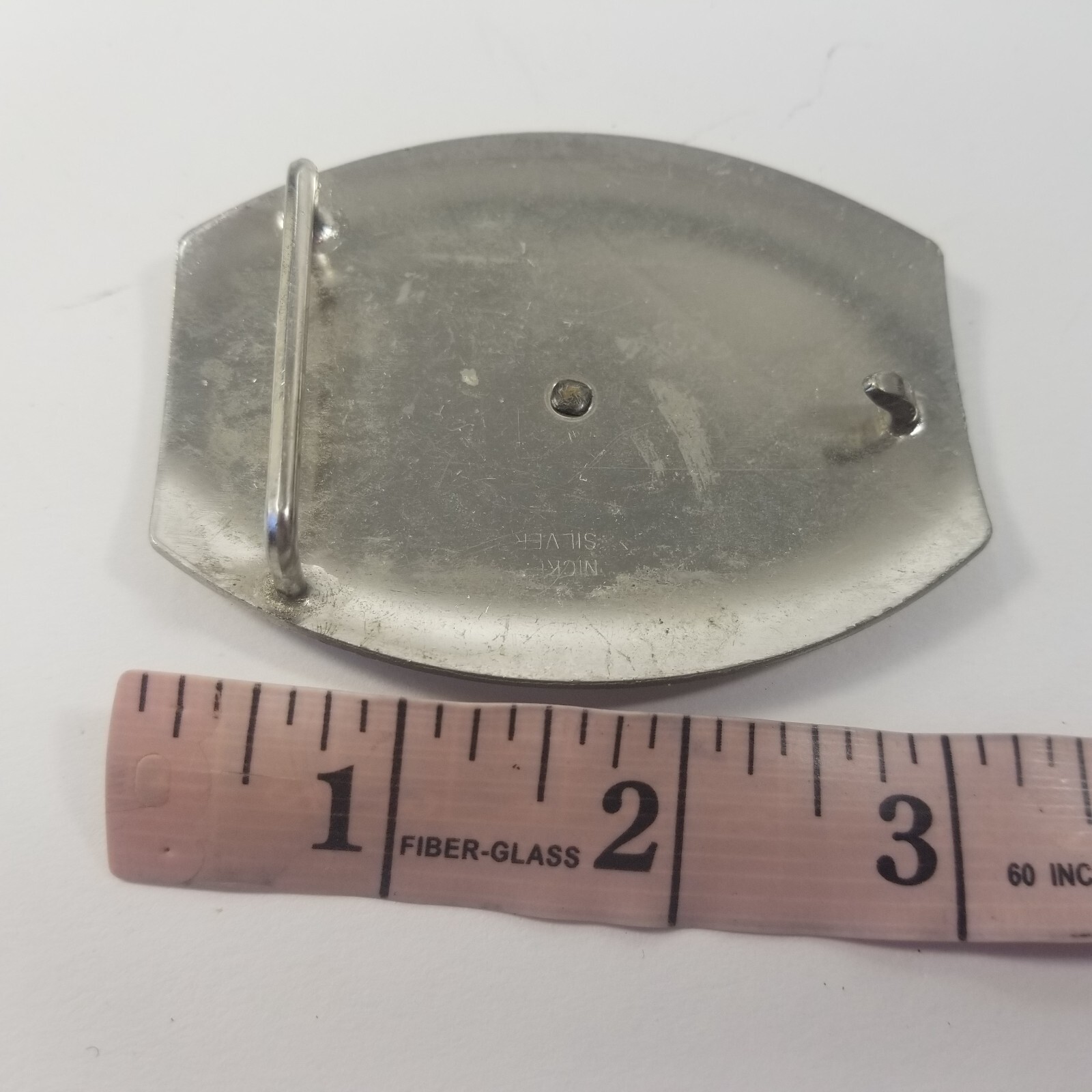 VTG Nickel Silver BELT BUCKLE big bucking Bronco Rodeo Horse Bull Riding