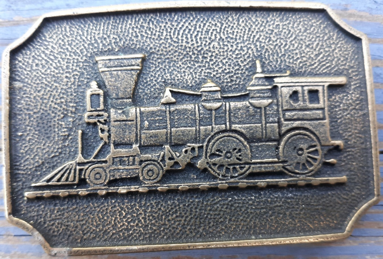 belt buckle BTS solid brass steam engine train engine General?