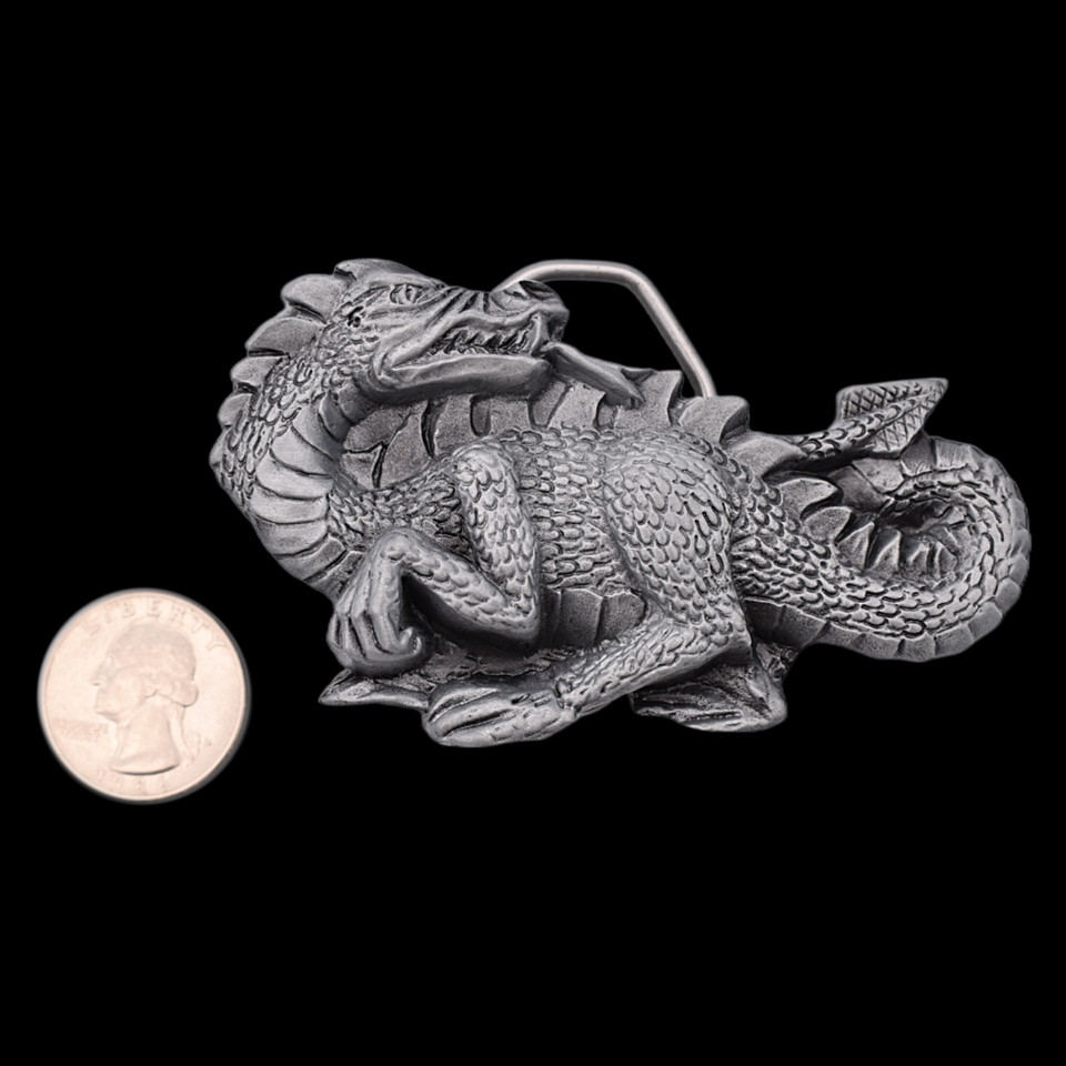 Dragon Fantasy Fire Breathing Medieval Creature Monster Belt Buckle