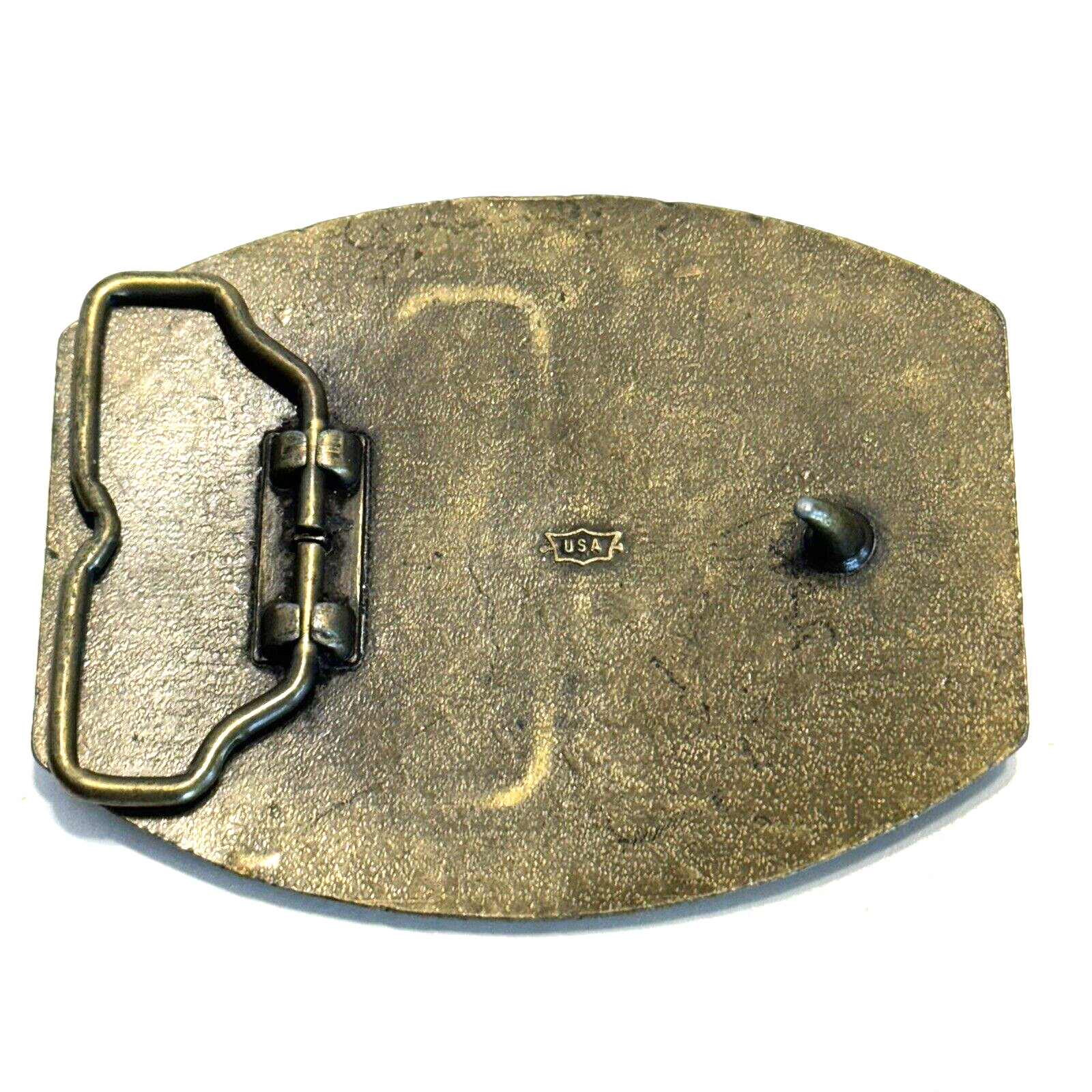 Vintage Brass Belt Buckle NRA Whittington Center 1973-1988 Made in USA